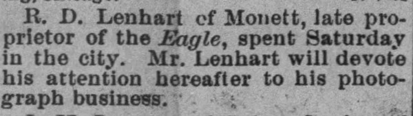 Lenhart 1896 Newspaper Clipping